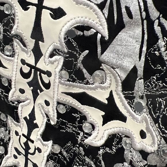 🔥☠️ Y2K DIRECT BLUE URBAN COUTURE Embroidered Affliction Style Tee 2XL -PERFECT - Picture 11 of 12